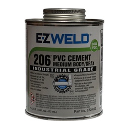 [20603] Cemento gris grados industrial para pvc cuerpo medio 16 oz / 473 ml Cont: 12 piezas